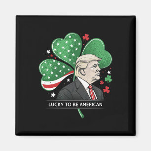Imã Presidente Trump Sortudo - Trevo de Três Folhas Ir