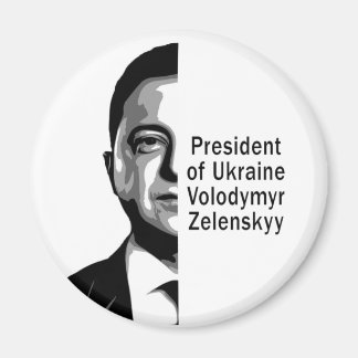 Imã Presidente ucraniano Zelenskyy Half Retrato B&W Ar