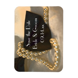 Ímã Preto Arco Branco Pérolas Brancas Salvem a Data