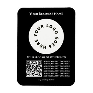 Ímã Preto com código QR adicione seu próprio texto e l
