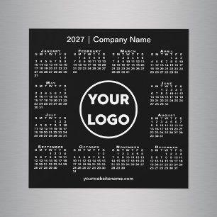 Ímã Preto com Logotipo da Empresa de Calendário Mo