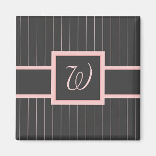 Imã Preto com pinstripes cor-de-rosa