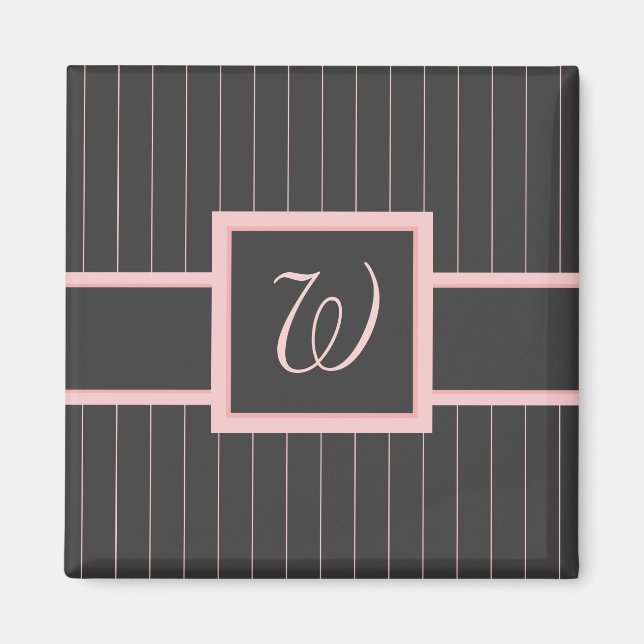 Imã Preto com pinstripes rosa (Frente)