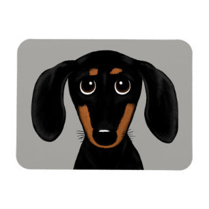 Ímã Preto Curto-Curto-Curto-Curto e Tan Dachshund