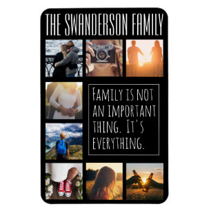 Ímã Preto de Colagem de Oito Quadros Personalizado