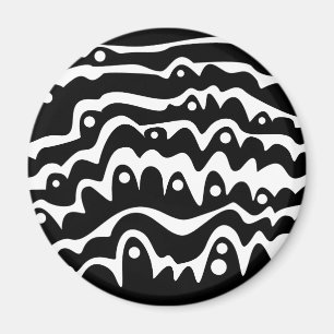 Imã Preto e branco abstrato ondulado