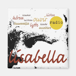 Imã preto e branco de anjo veneziano