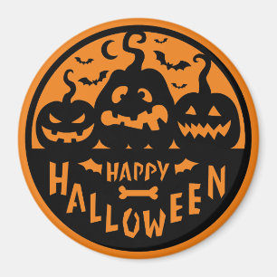 Imã Preto e Laranja Feliz Halloween
