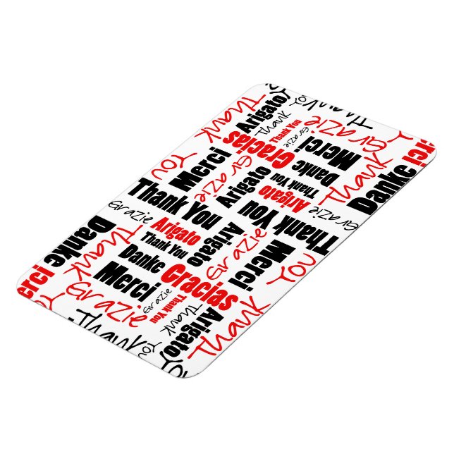 Ímã Preto e Vermelho, Obrigado, Nuvem de Palavras (Left Side)