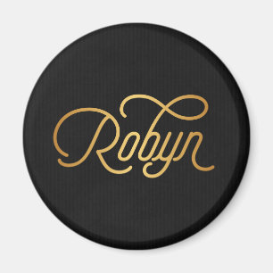 Imã Preto elegante personalizado do ouro de Robyn do