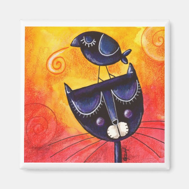 Imã Preto em Preto - Magneta Quadrada (Frente)