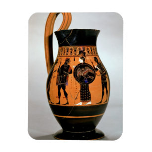 Ímã Preto-figura olpe do sótão que descreve Athena
