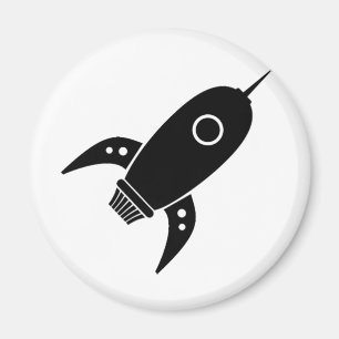Imã Preto gordo do navio de Rocket retro