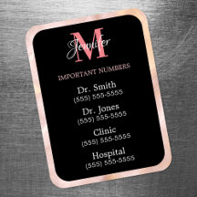 Preto Rosa e Branco Números Importantes Monogramad