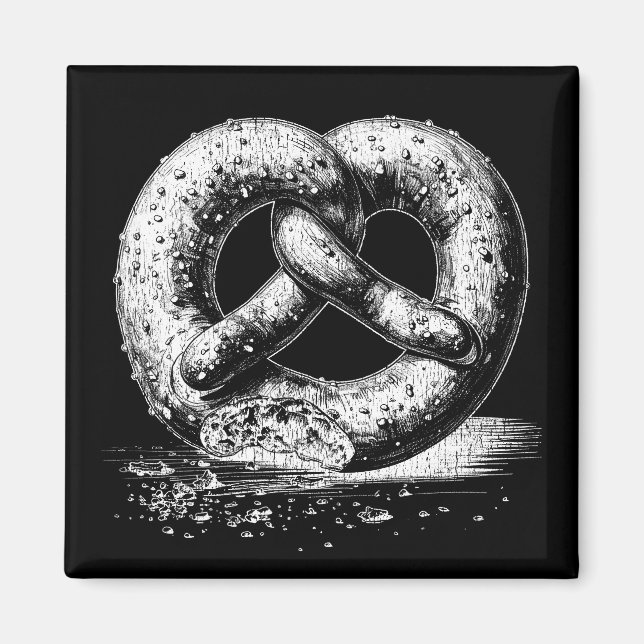 Imã Pretzel de cor branca Impressão (Frente)