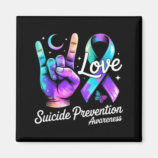 Imã Prevenção Conscientização Sinal de Mão de Amor Set (Frente)