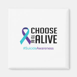 Imã Prevenção Suicida Sensibilização Teal E Roxo