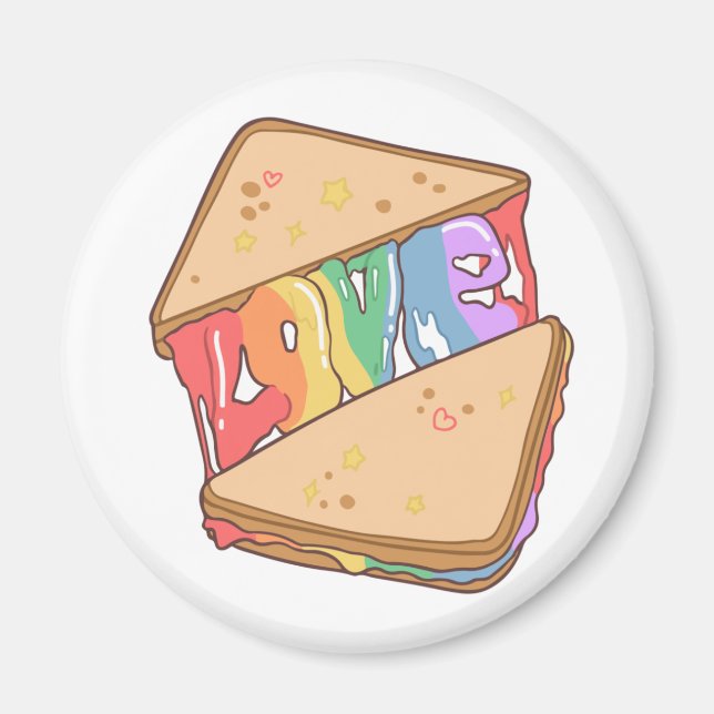 Imã Pride. Love is love. Cute love. Rainbow gay      (Frente)