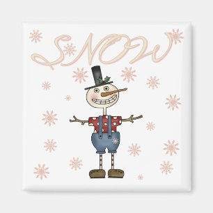 Imã Prim Snowman Camisetas e presentes