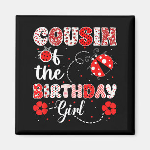 Imã Prima da Menina de Aniversário - Família Ladybug