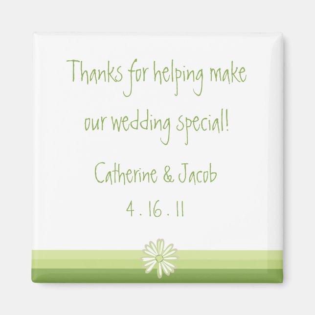 Imã Primavera Daisy Wedding Favor Magnet (Frente)