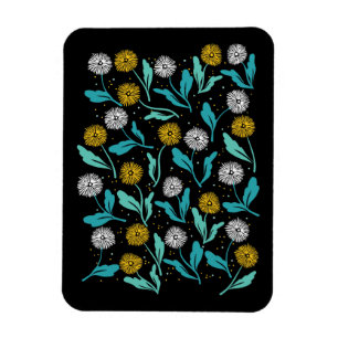 Ímã Primavera Dandelion Flores e Folhas Design
