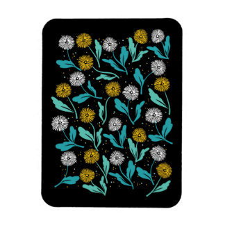 Ímã Primavera Dandelion Flores e Folhas Design