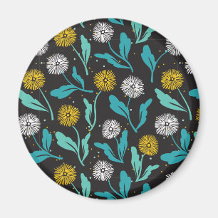Imã Primavera Dandelion Flores e Folhas Design