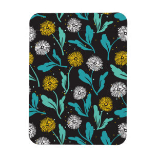 Ímã Primavera Dandelion Flores e Folhas Design