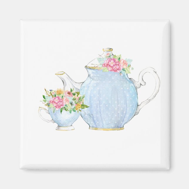 Imã primavera floral, chá, chá alto, chá floral, jardi (Frente)