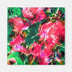 Imã Primavera Garden Blush Rosa Rosa Rosa Flores Bloqu
