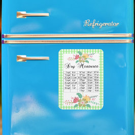 Ímã Primavera Green Gingham Dry Measures Floral Magnet