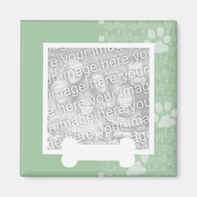 Imã Primavera Green Paws e Bone Pet Photo Magnets (Frente)
