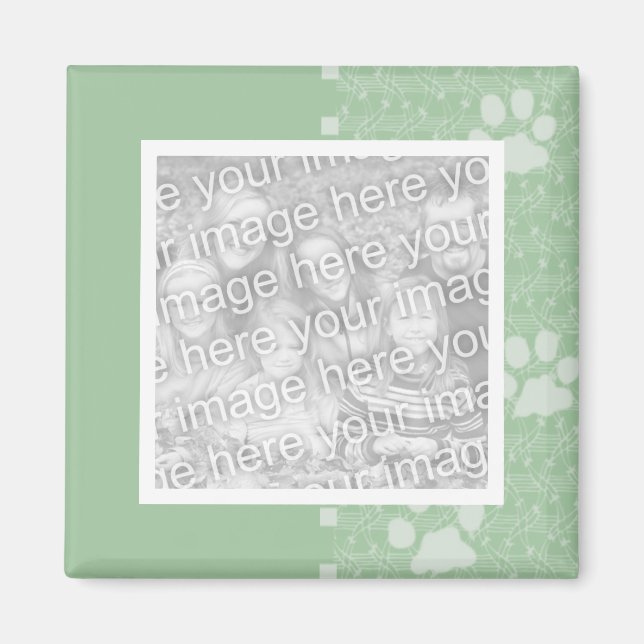 Imã Primavera Green Paws Fotografias Magnets (Frente)