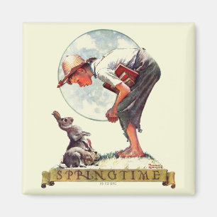 Imã Primavera, menino 1935 com coelho