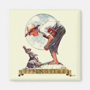 Imã Primavera, menino 1935 com coelho