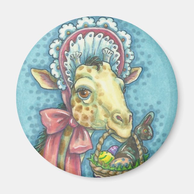 Imã Primavera PÁSCOA GIRAFFE MAGNET Round (Frente)