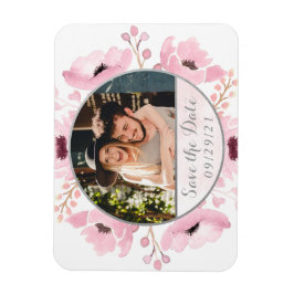 Ímã Primavera Pinks Watercolor Floral Salve A Data