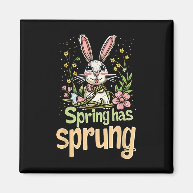 Imã Primavera tem o Sprung Holiday Páscoa Engraçado Te (Frente)