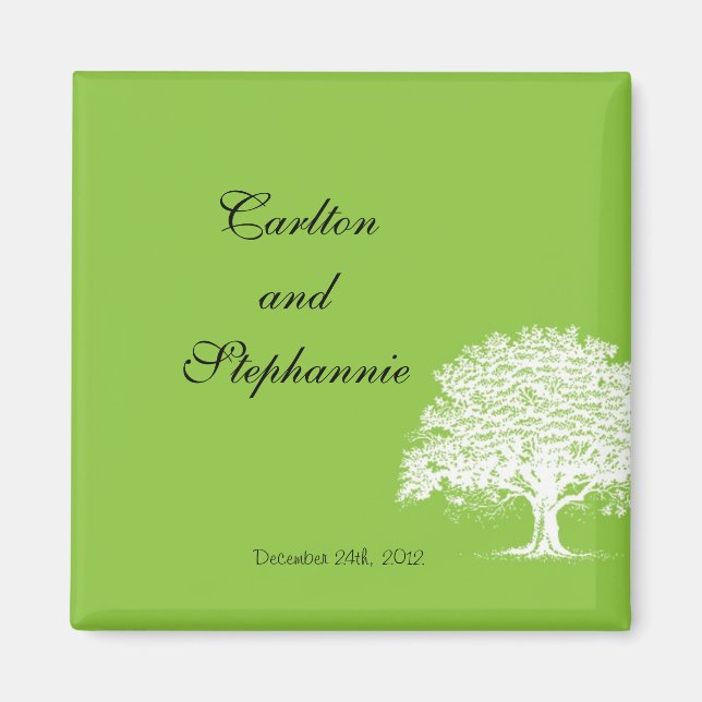 Imã Primavera Tree Green/White Magnet Favor (Frente)