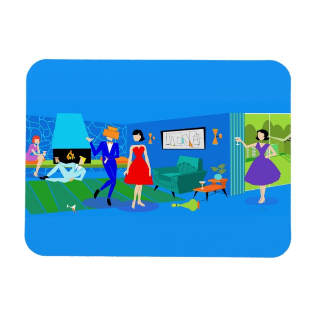 Ímã Primaveras de Palma Atômica Foto Flexível do Parti (Horizontal)