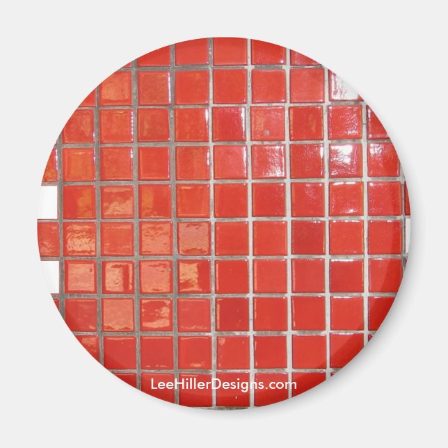 Imã Primaveras Quentes, Azulejos Vermelhos AR Presente (Frente)