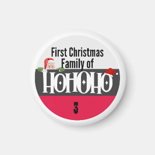 Imã Primeira Família Ho Ho Ho de Natal Personalizar