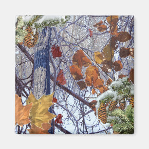 Imã Primeira neve Floresta de inverno Camo Impressão