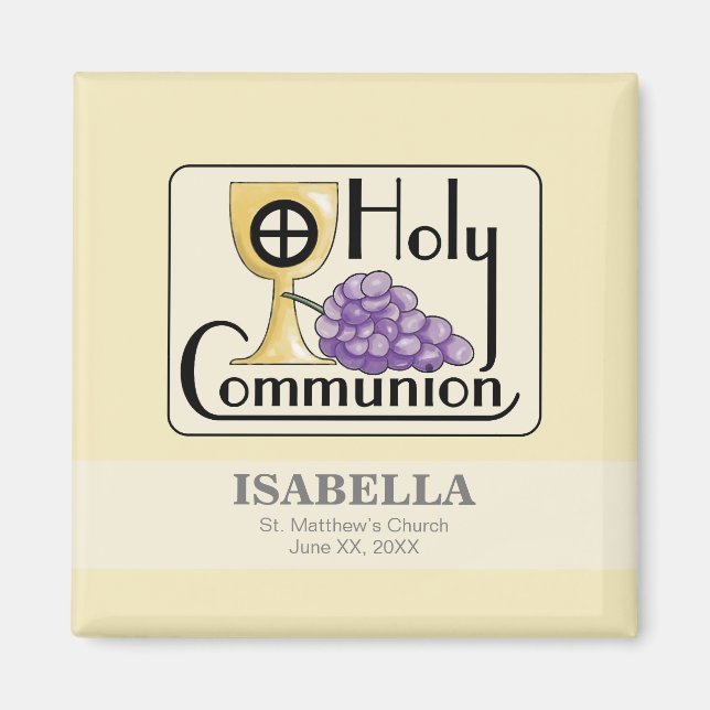 Imã Primeiras Uvas e Taças Comunitárias, Personalizáve (Frente)