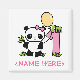 Imã Primeiro Aniversário da Garota Panda