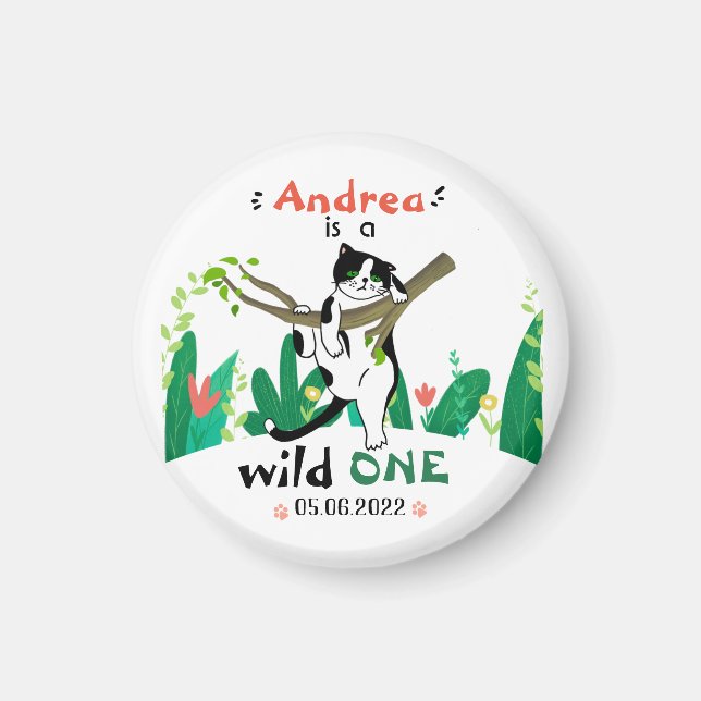 Imã Primeiro aniversario de Gato Selvagem de Safari Sa (Frente)