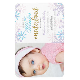 Ímã Primeiro aniversario de Winter Onederland com neve