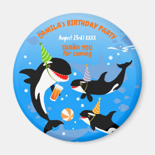 Imã primeiro aniversario debaixo do mar, orca-baleia