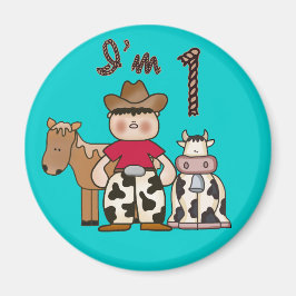 Imã Primeiro Aniversário do Cowboy